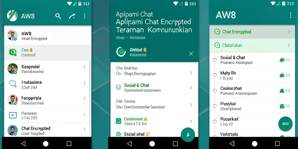 Tampilan antarmuka aplikasi AW8 yang aman dan sederhana.