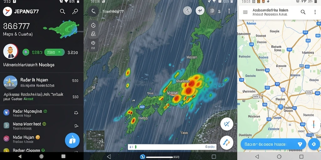 Antarmuka pengguna JEPANG77 menampilkan radar hujan secara jelas.