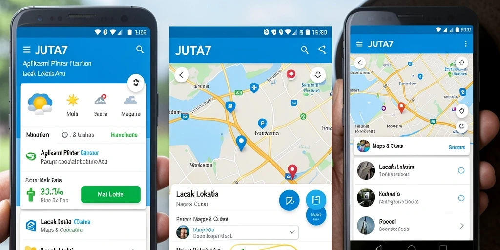 Tampilan antarmuka utama aplikasi Lacak Lokasi JUTA7 yang intuitif.