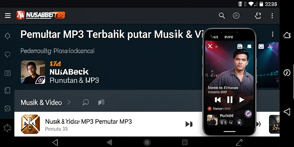 Tampilan antarmuka NUSABET88 dengan fitur Pemutar MP3 yang intuitif.