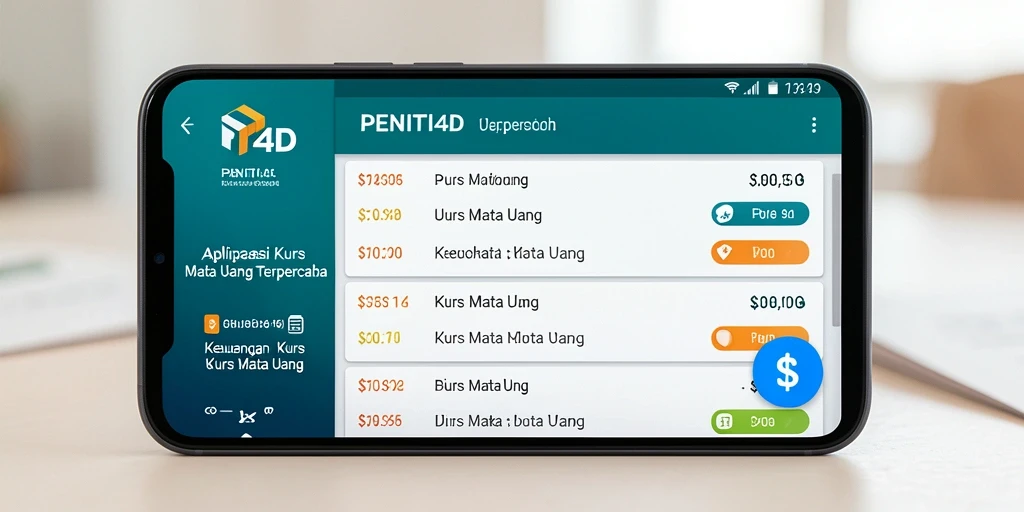 Antarmuka pengguna PENITI4D menampilkan grafik nilai tukar mata uang.