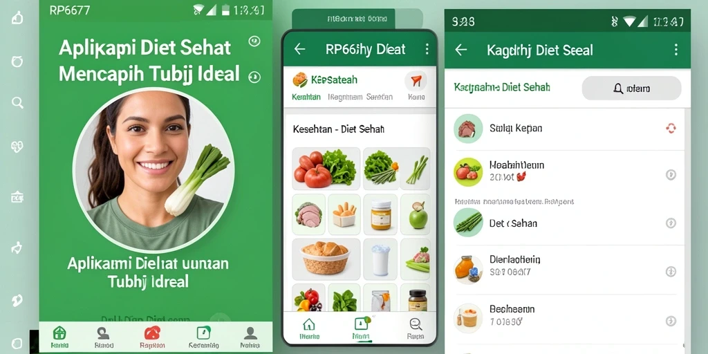 Tampilan antarmuka <strong>RP6677</strong> yang menarik untuk pelacakan diet sehat.