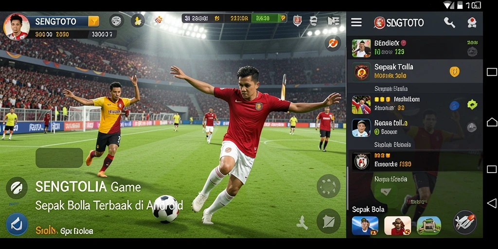 Antarmuka menarik dengan elemen sepak bola yang mendalam.