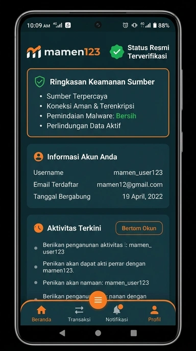 Halaman Resmi mamen123 untuk Pengguna Android